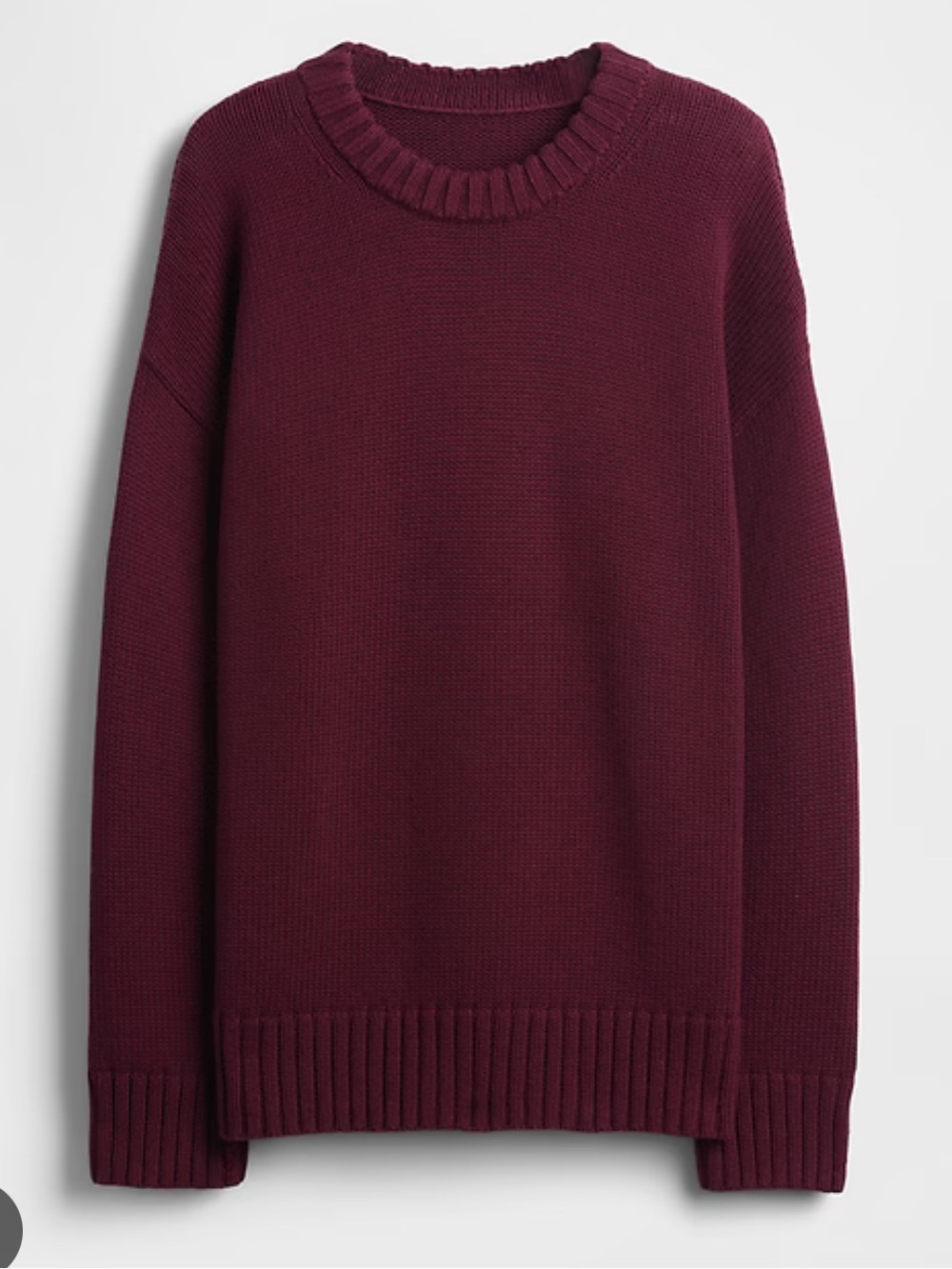 GAP 100% Cotton Oversized Sweater in Burgundy Size Small